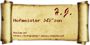 Hofmeister Jázon névjegykártya